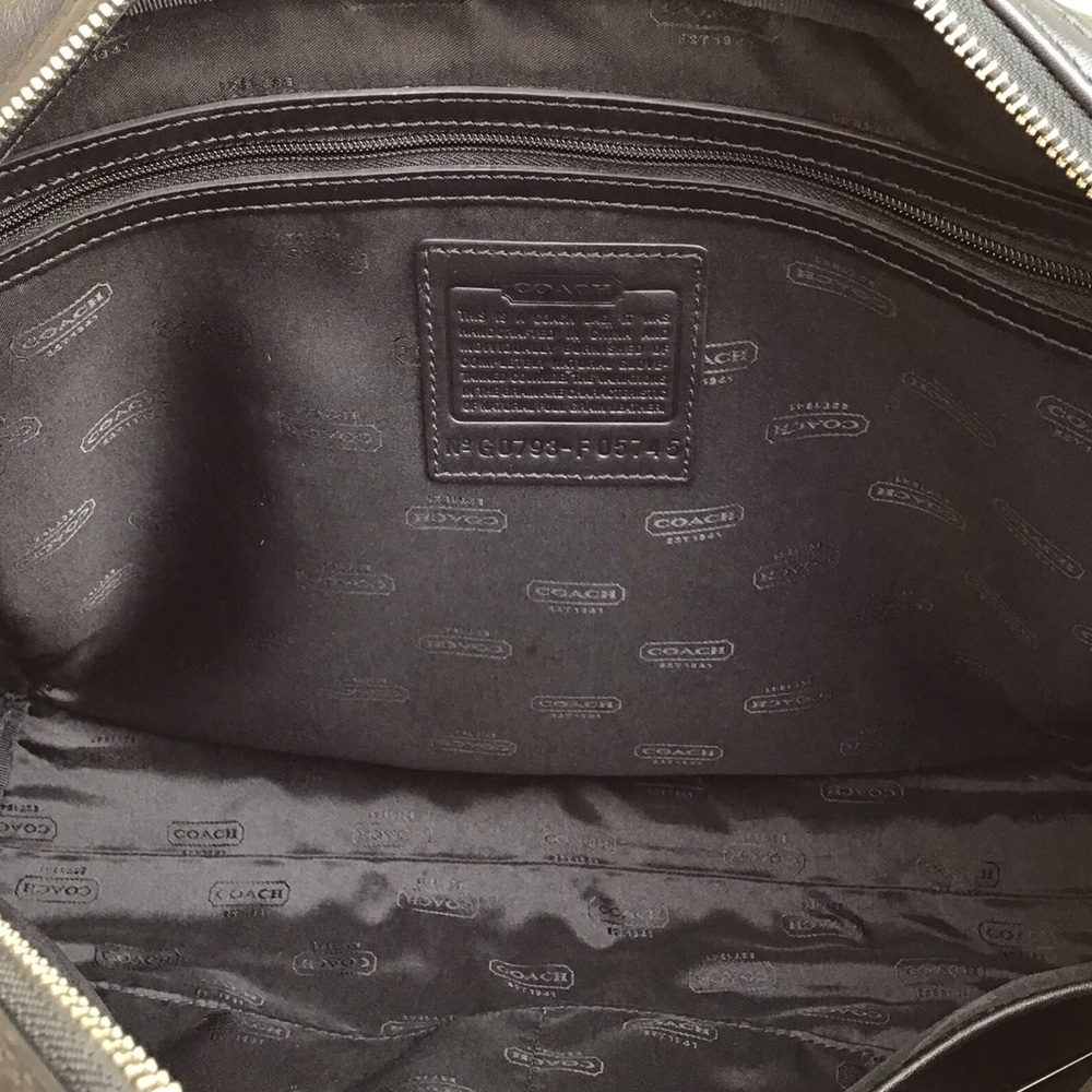 Coach Black Leather Briefcase Laptop Business Portfolio Bag - Picture 8 of 12
